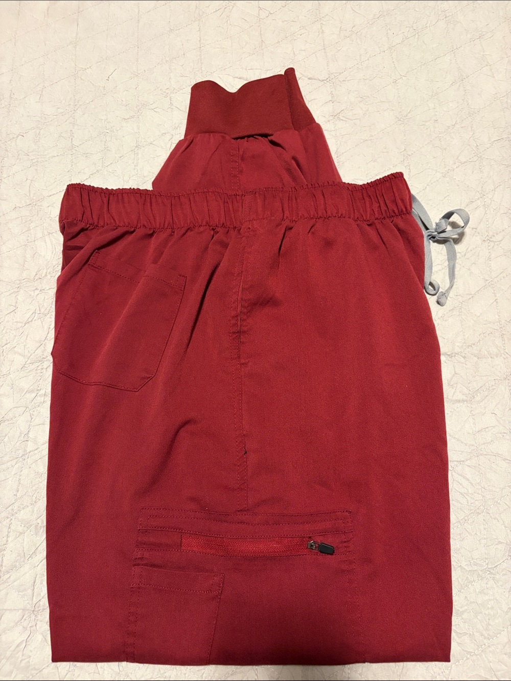 VIAOLI Men's Red Cargo Jogger Sweatpants with Drawstring Waist - Picture 4 of 6